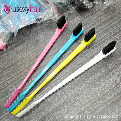 Wholesale custom private label cheap bedazzled double sided eyebrow comb edge control baby hair Brush